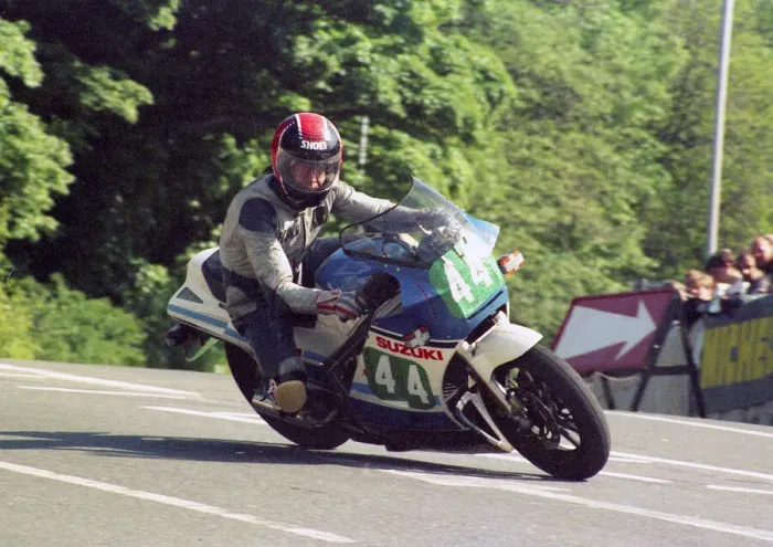 Framed Print : Charlie Antoni (Suzuki) 1987 Production TT