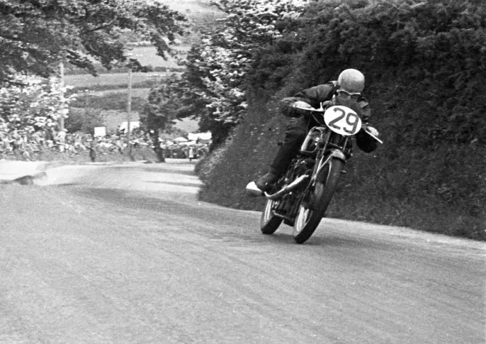 Framed Print : Charlie Brett (Velocette) 1950 Junior TT Framed Print : Charlie Brett (Velocette) 1950 Junior TT