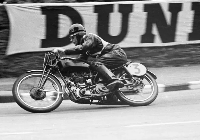 Framed Print : Charlie Bruce (Velocette) 1952 Lightweight TT Framed Print : Charlie Bruce (Velocette) 1952 Lightweight TT