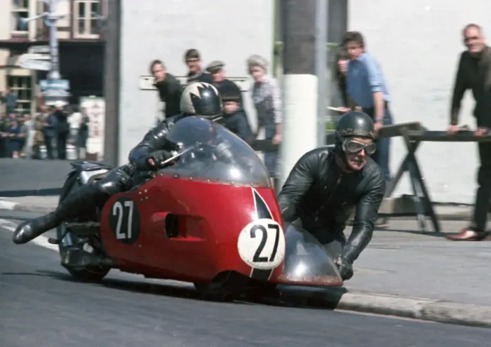 Framed Print : Charlie Freeman & Keith Scott (Norton) 1967 Sidecar TT