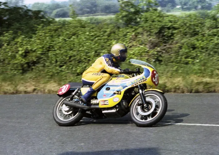 Framed Print : Charlie Sanby (Moto Guzzi) 1978 Formula One TT