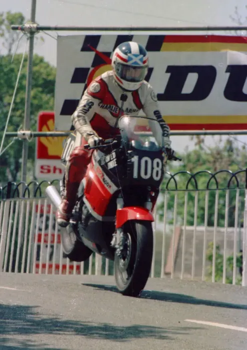 Framed Print : Charlie Wright (Kawasaki) 1986 Formula Two TT