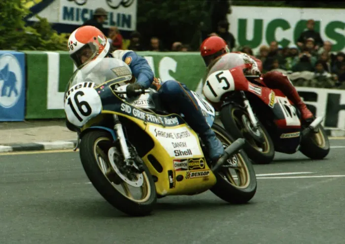Framed Print : Chas Mortimer (Yamaha) and Jeff Sayle (Yamaha) 1979 Classic TT Framed Print : Chas Mortimer (Yamaha) and Jeff Sayle (Yamaha) 1979 Classic TT