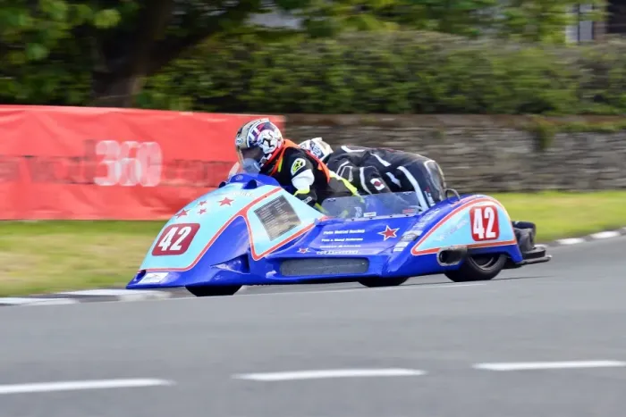 Framed Print : Chris Lawrance & Darren Prentis (Ireson Yamaha) 2015 Sidecar TT