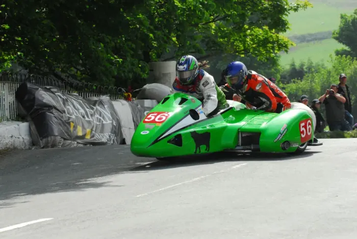 Framed Print : Claude Montagnier & Laurent Seyeux (Kawasaki) 2012 Sidecar TT