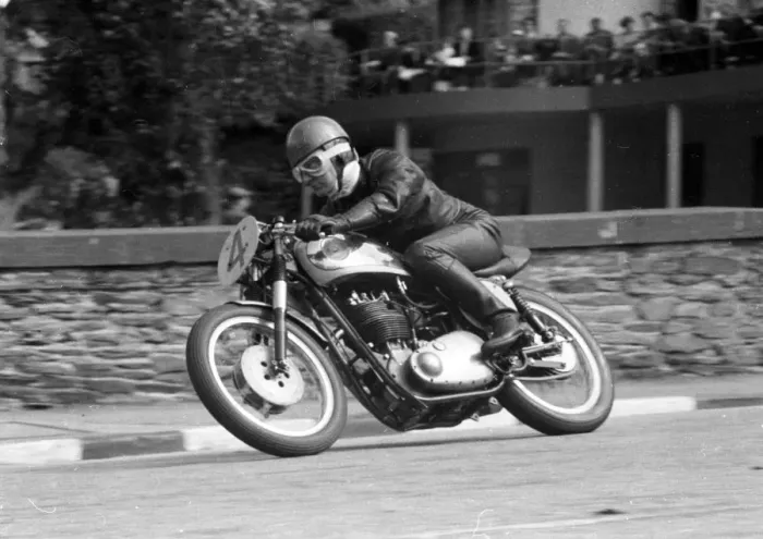 Framed Print : Colin Broughton (BSA) 1956 Senior Manx Grand Prix Framed Print : Colin Broughton (BSA) 1956 Senior Manx Grand Prix