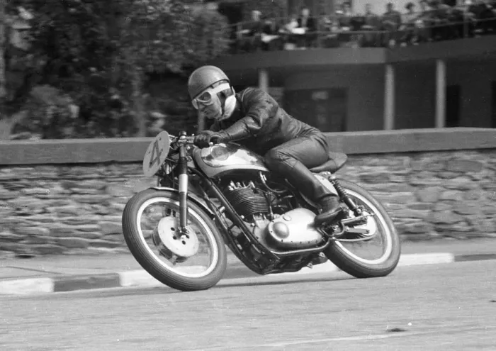 Framed Print : Colin Broughton (BSA) 1956 Senior Manx Grand Prix Framed Print : Colin Broughton (BSA) 1956 Senior Manx Grand Prix