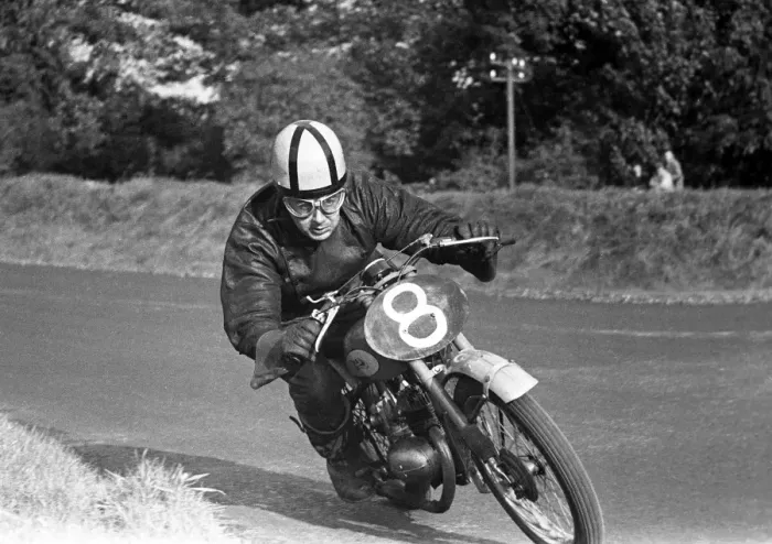 Framed Print : Concentration! F Bishop (BSA) 1953 Oulton Park Framed Print : Concentration! F Bishop (BSA) 1953 Oulton Park