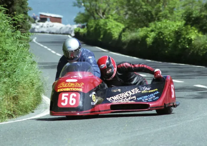 Framed Print : Bill Copson & Rick Roberts (Ireson Honda) 1993 Sidecar TT