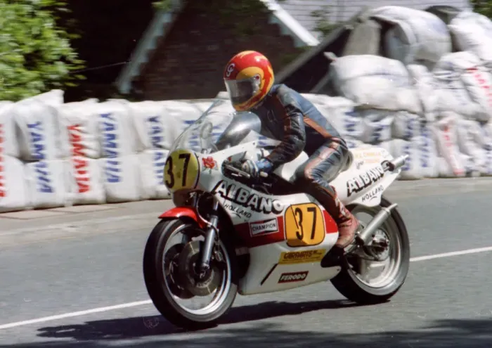 Framed Print : Courtney Junk (Yamaha) 1982 Senior TT Framed Print : Courtney Junk (Yamaha) 1982 Senior TT