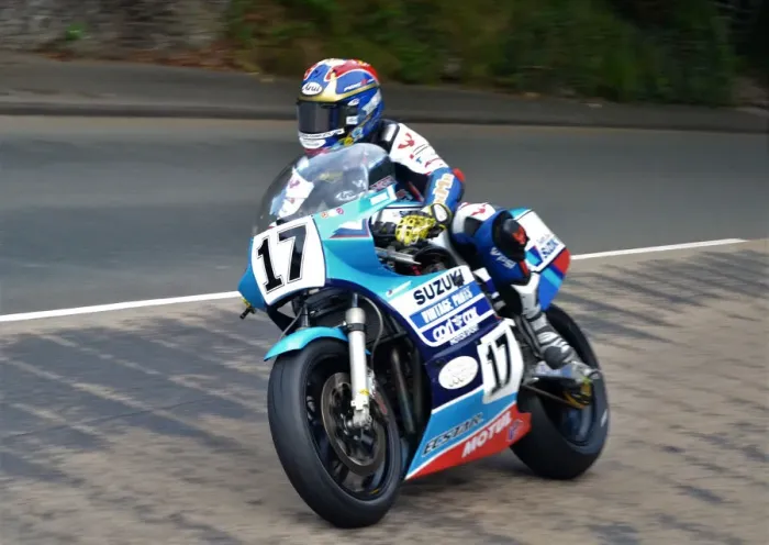 Framed Print : Danny Webb (Suzuki) 2017 Superbike Classic TT
