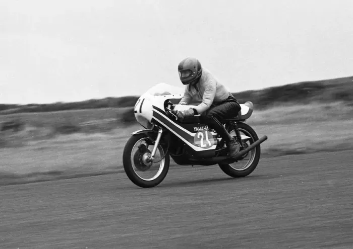Framed Print : Dave Broadhead (Yamaha) 1975 Jurby Airfield Framed Print : Dave Broadhead (Yamaha) 1975 Jurby Airfield