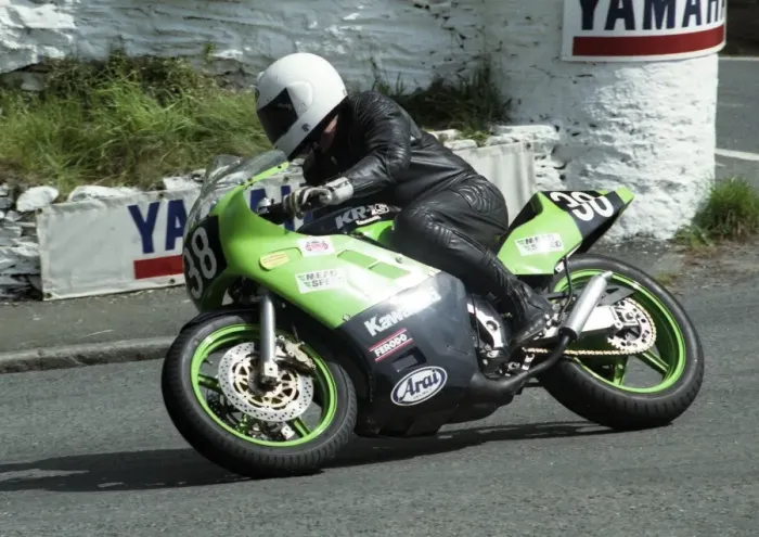 Framed Print : Dave Kerby (Kawasaki) 1993 Supersport 400 TT Framed Print : Dave Kerby (Kawasaki) 1993 Supersport 400 TT
