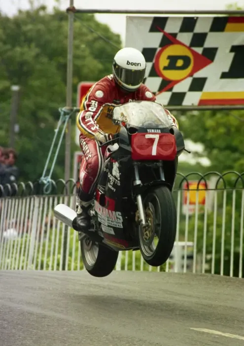Framed Print : Dave Leach at Ballaugh Bridge: 1988 Production Class A TT Framed Print : Dave Leach at Ballaugh Bridge: 1988 Production Class A TT