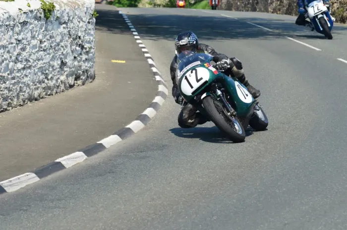 Framed Print : Dave Madsen-Mygdal (Rob North Trident) 2012 Pre TT Classic