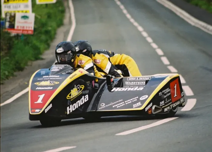 Framed Print : Dave Molyneux & Dan Sayle (DMR Honda) 2004 Sidecar TT Framed Print : Dave Molyneux & Dan Sayle (DMR Honda) 2004 Sidecar TT
