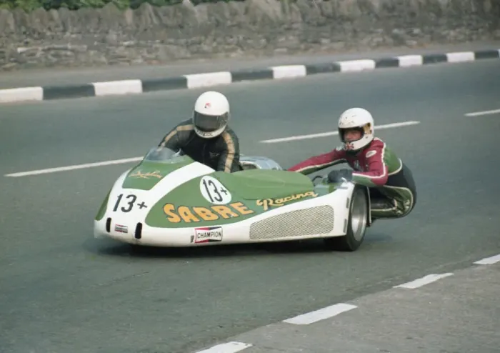 Framed Print : Dave Saville & Dave Hall (Sabre) 1982 Sidecar TT Framed Print : Dave Saville & Dave Hall (Sabre) 1982 Sidecar TT