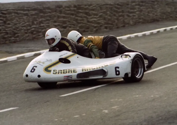 Framed Print : Dave Saville & Simon Birchall (Sabre Yamaha) 1980 Sidecar TT