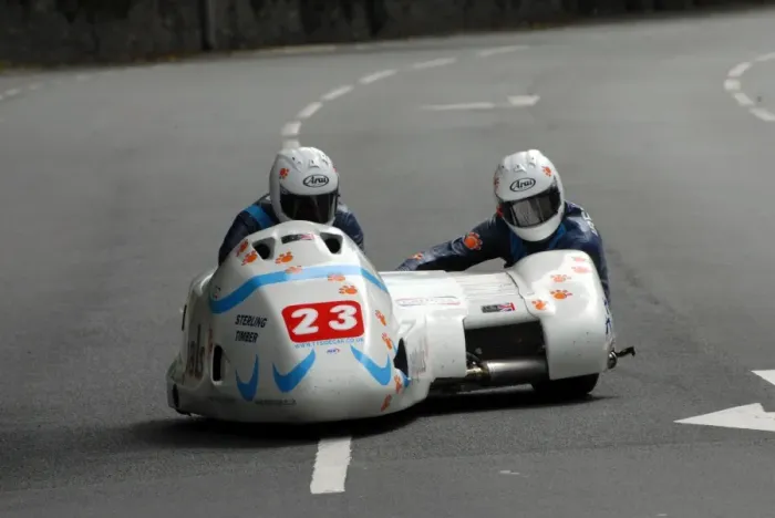 Framed Print : Dave Wallis & Philip Iremonger (LCR Honda) 2008 Sidecar TT