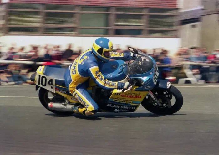 Framed Print : Dave Woolams (Suzuki) 1987 Formula One TT Framed Print : Dave Woolams (Suzuki) 1987 Formula One TT