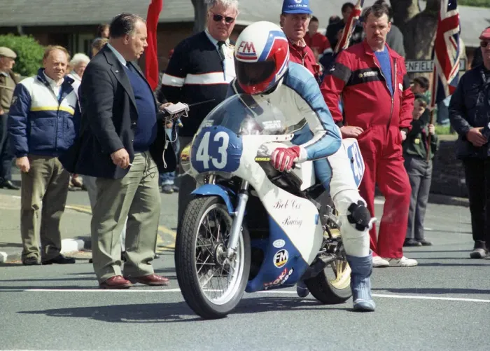 Framed Print : David Madsen-Mygdal (Yamaha) 1990 Junior TT