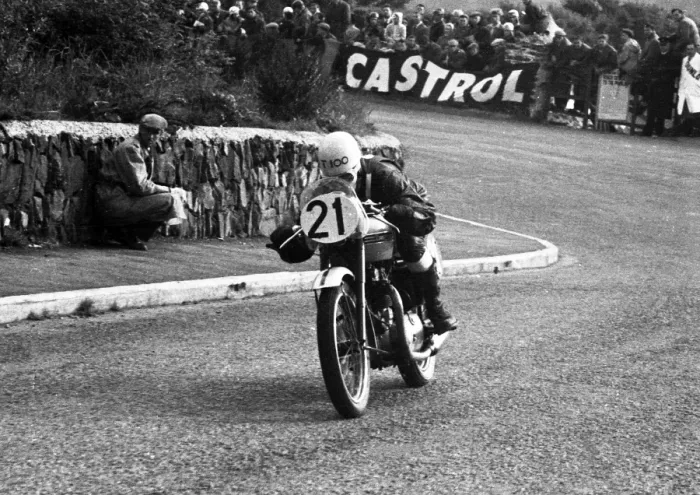 Framed Print : David Merridan (Triumph) 1955 Senior Clubman TT Framed Print : David Merridan (Triumph) 1955 Senior Clubman TT