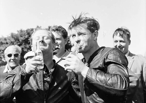 David Williams (left) and Ned Minihan 1961 Senior Manx Grand Prix