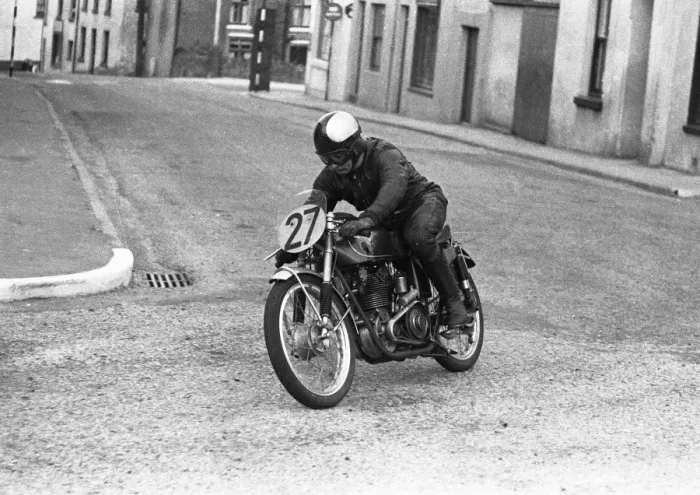 Framed Print : Dennis Lashmar (LEF) 1954 Ultra Lightweight TT