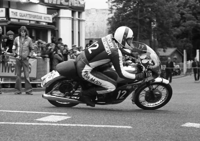 Framed Print : Dennis McMillan (Triumph) 1977 Formula Two TT Framed Print : Dennis McMillan (Triumph) 1977 Formula Two TT