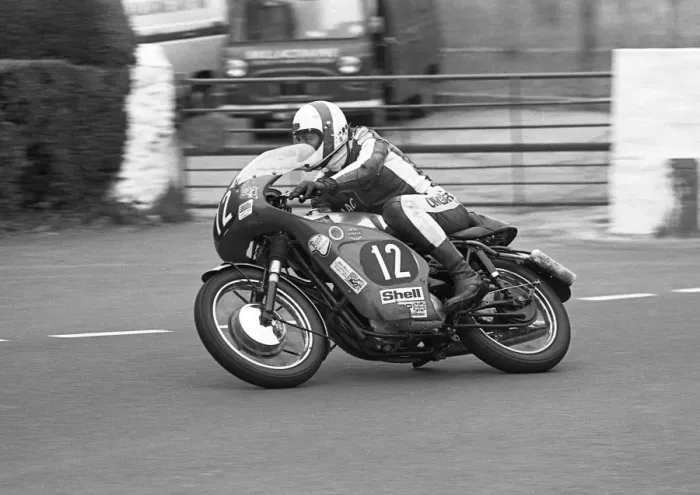 Framed Print : Dennis McMillan (Triumph) 1977 Formula Two TT Framed Print : Dennis McMillan (Triumph) 1977 Formula Two TT