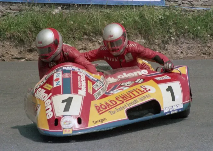 Framed Print : Derek Bayley & Bryan Nixon (Yamaha) 1986 Sidecar TT