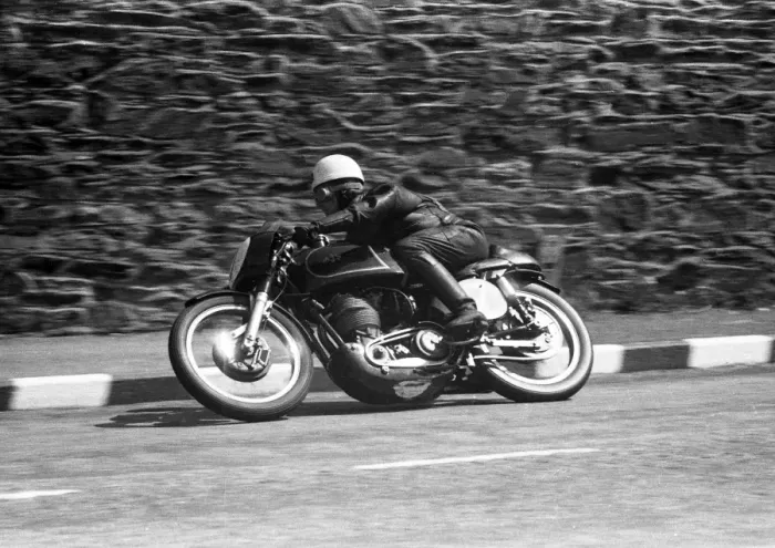 Framed Print : Derek Powell (AJS) 1957 Junior TT Framed Print : Derek Powell (AJS) 1957 Junior TT