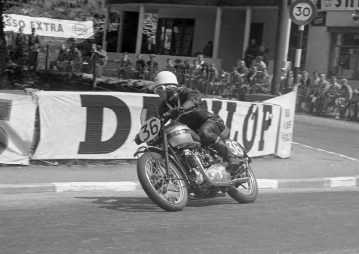 Framed Print : Derek Powell (Triumph) 1953 Senior Clubman TT