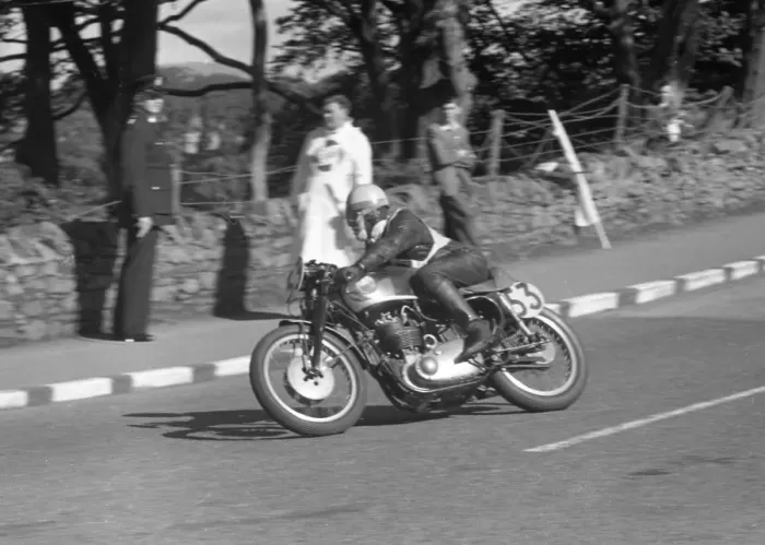 Framed Print : Derek Woodman (BSA) 1958 Junior Manx Grand Prix Framed Print : Derek Woodman (BSA) 1958 Junior Manx Grand Prix