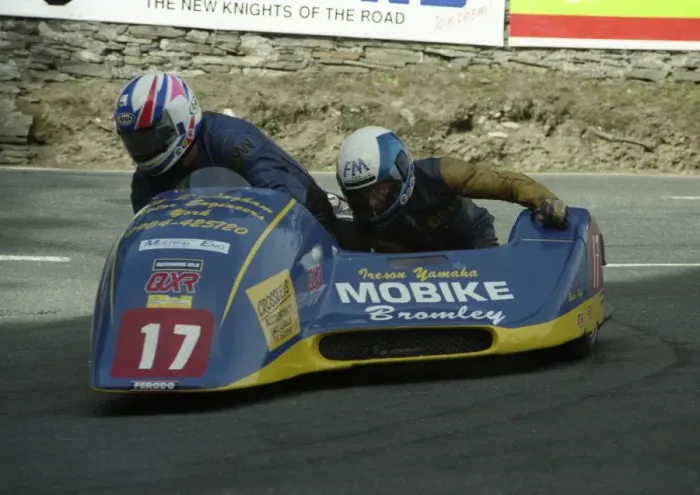 Framed Print : Dick Hawes & Eddy Kiff (Ireson Yamaha) 1993 Sidecar TT