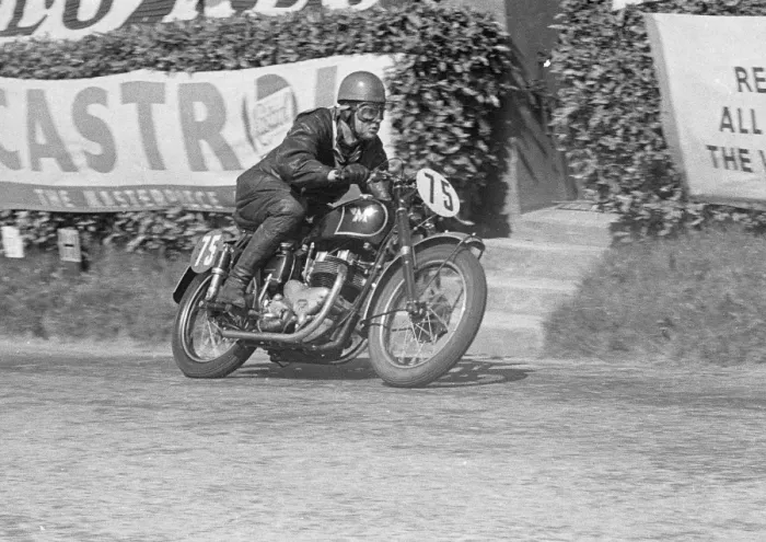 Framed Print : Bill Dobbs (Matchless) 1951 Senior Clubman TT Framed Print : Bill Dobbs (Matchless) 1951 Senior Clubman TT