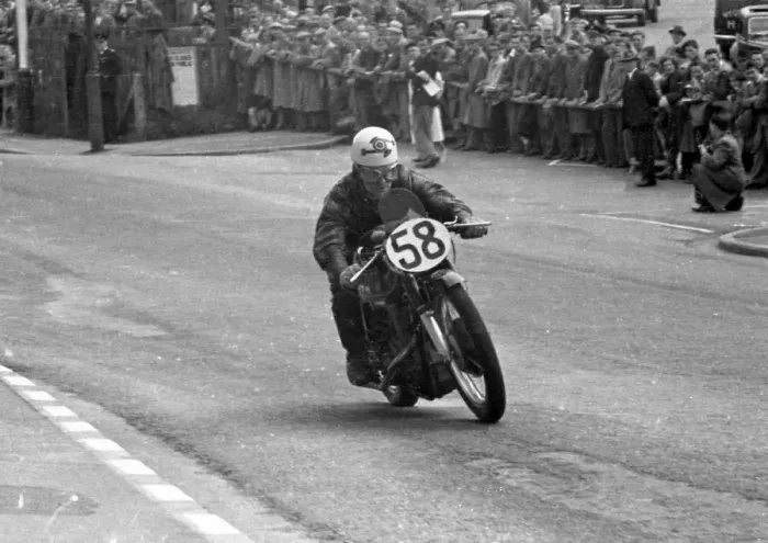 Framed Print : Don Chapman (AJS) 1955 Junior TT