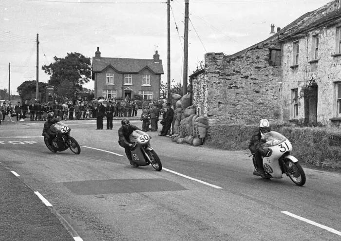 Framed Print : Doug Rose (Honda, 31), Derek Eaton (Bultaco, 50), J Ashton (Cotton, 32) 1966 Southern 100 Framed Print : Doug Rose (Honda, 31), Derek Eaton (Bultaco, 50), J Ashton (Cotton, 32) 1966 Southern 100