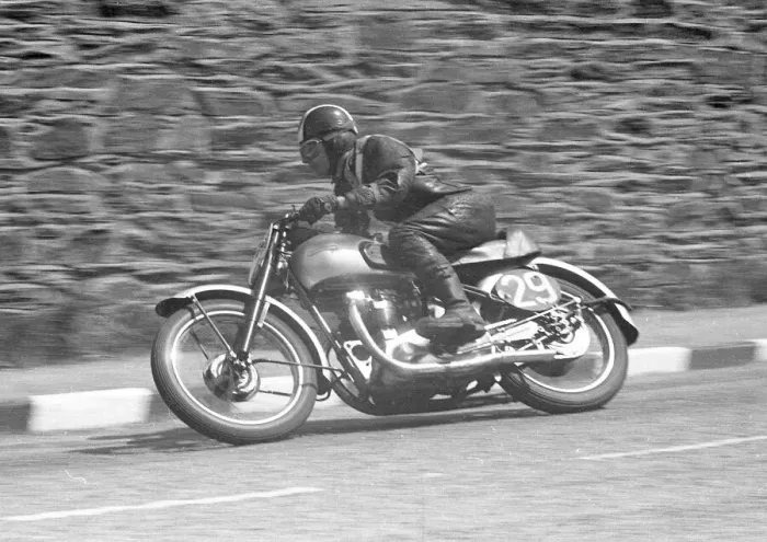 Framed Print : A E Hart (Triumph) 1953 Senior Clubman TT Framed Print : A E Hart (Triumph) 1953 Senior Clubman TT