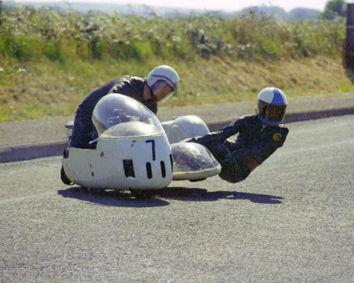 Framed Print : Eddie Moore & Peter Cain (BSA) 1976 Jurby Road Framed Print : Eddie Moore & Peter Cain (BSA) 1976 Jurby Road
