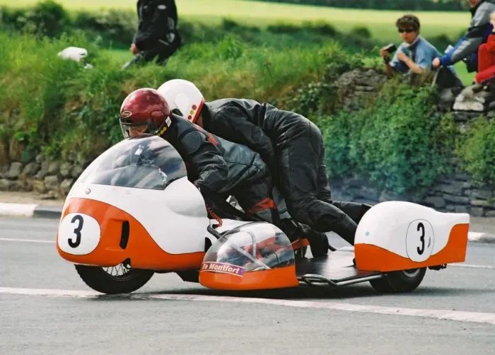 Framed Print : Eddy Toombs & Bob Dowty (BMW) 1994 Pre-TT Classic
