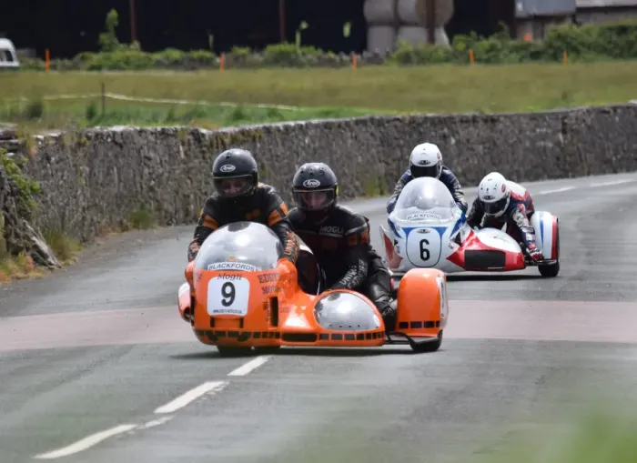 Framed Print : Eddy Wright & Keiran Clarke (Windle BMW) 2018 Pre TT Classic