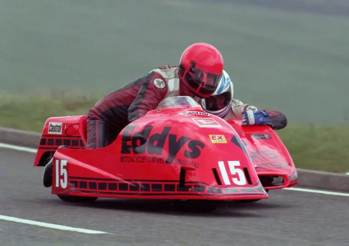 Framed Print : Eddy Wright & Stephen Campbell (Ireson Yamaha) 1990 Sidecar TT