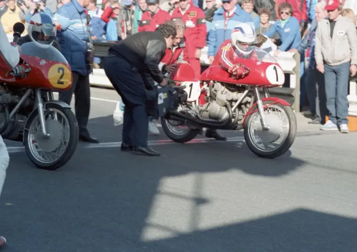 Framed Print : Eduardo Castelli (MV) 1990 TT Parade Lap Framed Print : Eduardo Castelli (MV) 1990 TT Parade Lap