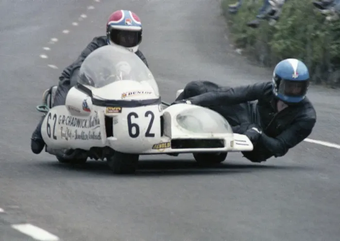 Framed Print : Eric Bregazzi & John Creer (Kawasaki) 1978 Sidecar TT