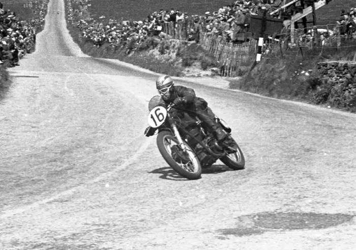Framed Print : Eric Hardy (AJS) 1953 Senior TT Framed Print : Eric Hardy (AJS) 1953 Senior TT