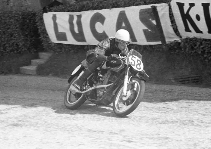 Framed Print : Eric Houseley (AJS) 1954 Junior TT Framed Print : Eric Houseley (AJS) 1954 Junior TT