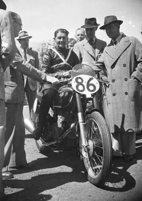 Framed Print : Eric McPherson (AJS) 1949 Junior TT Framed Print : Eric McPherson (AJS) 1949 Junior TT