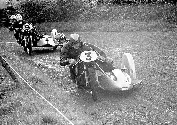 Eric Oliver & Stan Dibben and Cyril Smith & Bob Clements (Norton) 1953 Sidecar Ulster Grand Prix