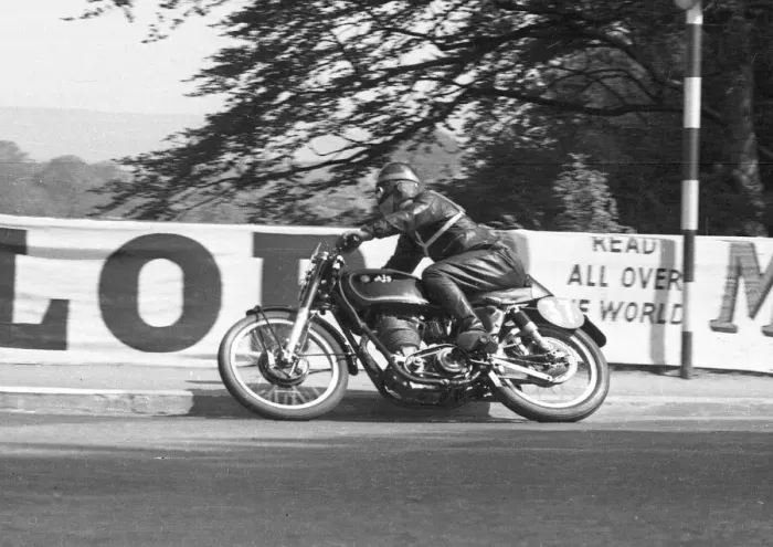 Framed Print : Ernie Barrett (AJS) 1951 Junior TT Framed Print : Ernie Barrett (AJS) 1951 Junior TT
